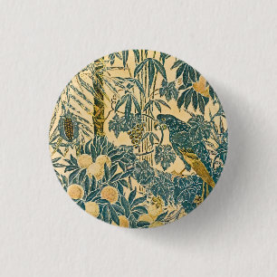 Vintage Walter Crane Ara und Zitrusfrucht Kunst Button