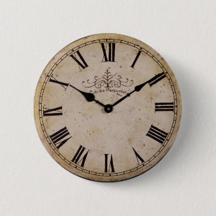 Vintage Wand-Uhr Button