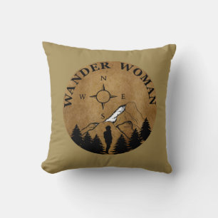 Vintage Wander Frau Wandern Kissen