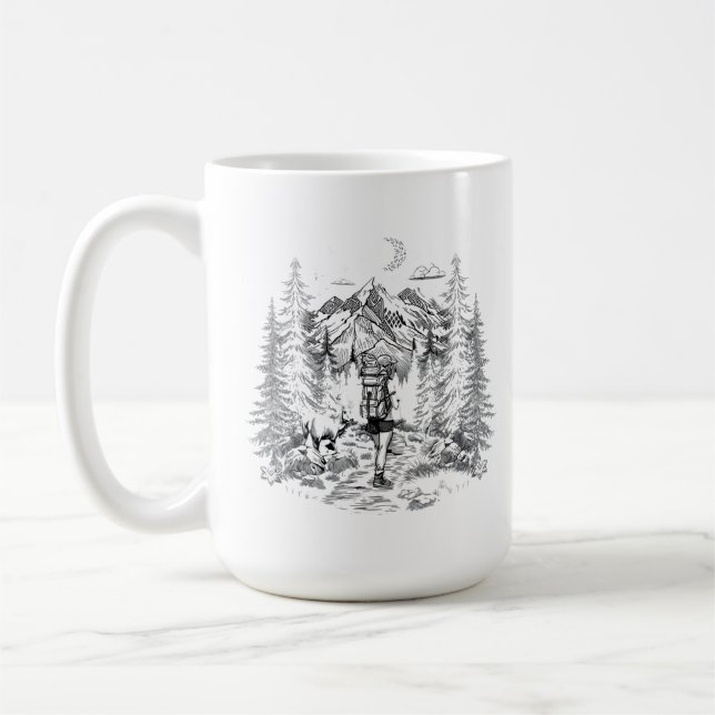 vintage Wanderillustration Kaffeetasse (Links)