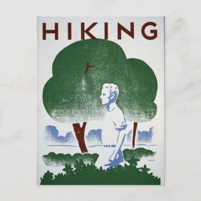 Vintage Wanderrekreation WPA Postkarte (Vorderseite)