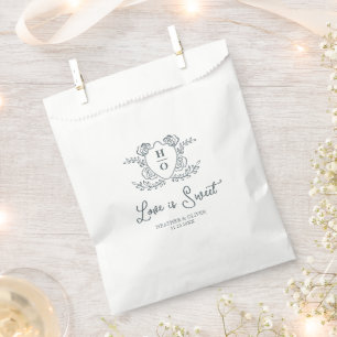 Vintage-Wappen Liebe ist süß Hochzeit Geschenktütchen