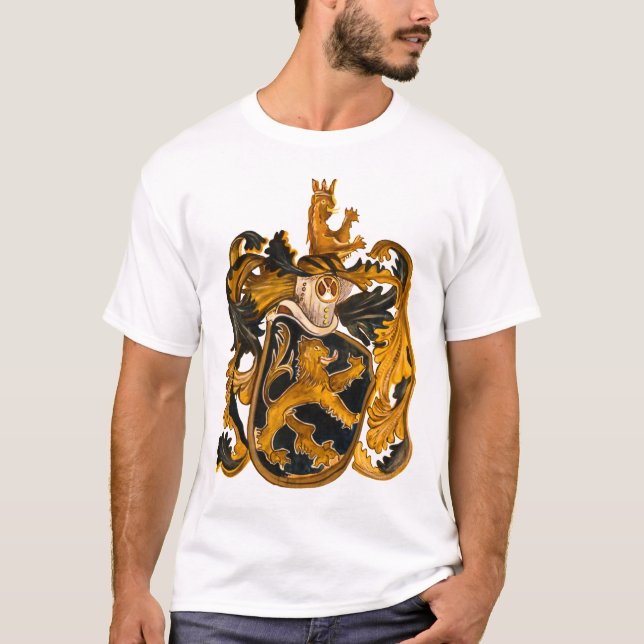 Vintage Wappen- und Goldleoplatte T-Shirt (Vorderseite)