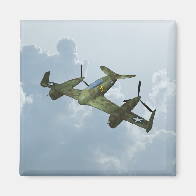 Vintage-Warbird-Flug Militärflugkunst Magnet (Vorne)