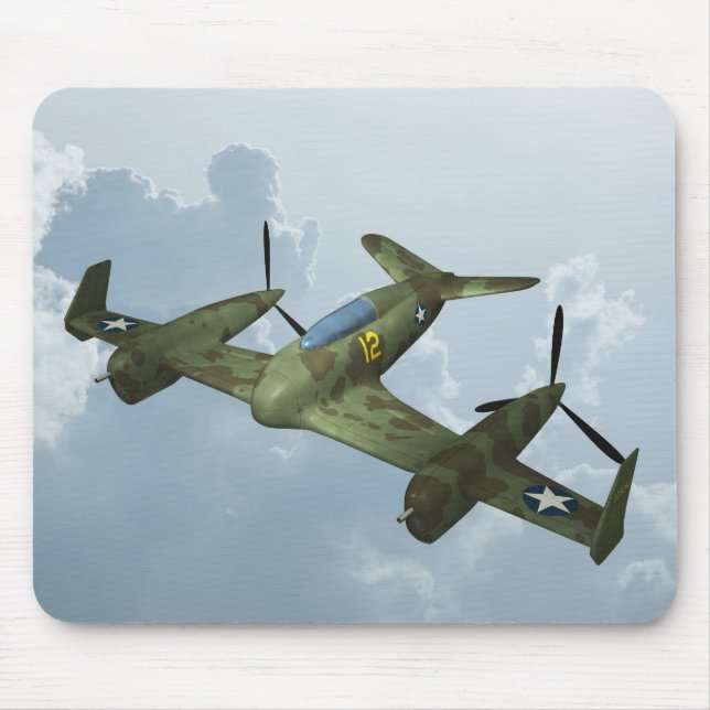 Vintage-Warbird-Flug Militärflugkunst Mousepad (Vorne)