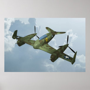 Vintage-Warbird-Flug Militärflugkunst Poster