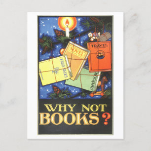 Vintage-"Warum keine Bücher?"-Weihnachtsgeschenkpo Postkarte