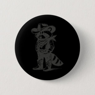 Vintage-Waschbär-Cowboy-Cowgirl-Müll-Panda-Western Button