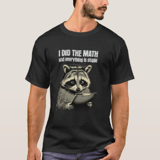 Vintage-Waschbär-lustiger-wilder-Mathe-Pessimist-R T-Shirt