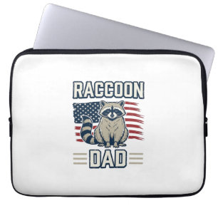 Vintage-Waschbär-Vater-patriotisches-Shirt-Design_ Laptopschutzhülle