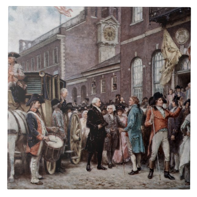 Vintage Waschtoneinbrüche in Philadelphia Fliese (Vorderseite)