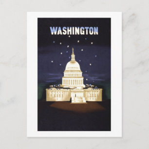 Vintage Washington, D.C. Reiseplakat Postkarte