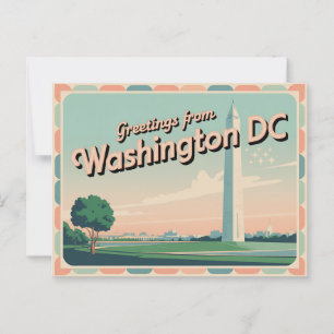 Vintage Washington DC Postkarte Grüße aus