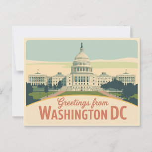 Vintage Washington DC Postkarte   Grüße aus