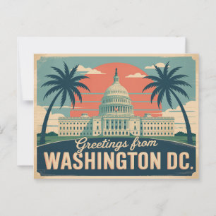 Vintage Washington DC Postkarte   Grüße aus