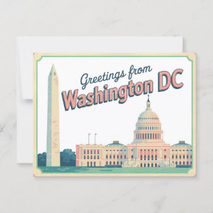 Vintage Washington DC Postkarte Grüße aus