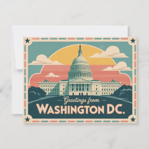 Vintage Washington DC Postkarte   Grüße aus