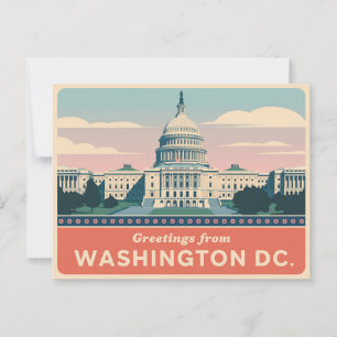 Vintage Washington DC Postkarte   Grüße aus