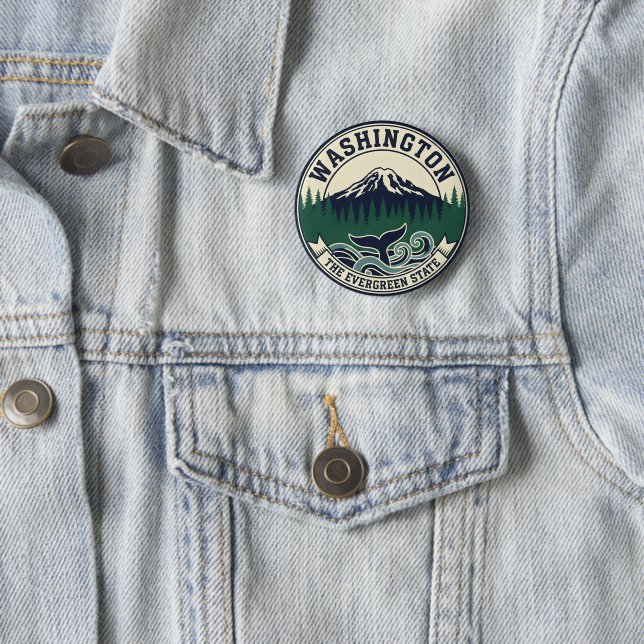 Vintage Washington State Emblem  Button (Beispiel)