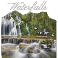 Vintage Wasserfalllandschaften