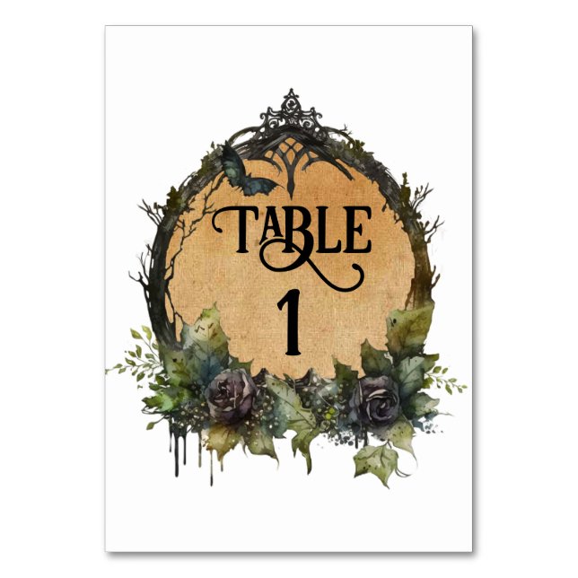 Vintage Wasserfarbe anpassen Tischnummer (Vorderseite)