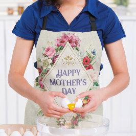 Vintage Wasserfarbe Blühen Blumengarten Grau Schürze