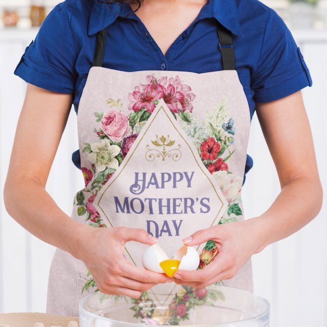 Vintage Wasserfarbe Blühen Blumengarten Rosa Schürze (Von Creator hochgeladen)