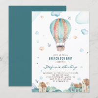 Vintage Wasserfarbe Heißluftballon Kinderdusche