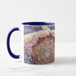 Vintage Wasserfarbe Lila Rosa Seashell Tasse