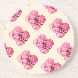 Vintage Wasserfarbe Rosa Peones Blumen Einfach nie Getränkeuntersetzer