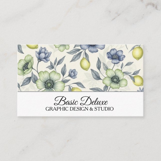 Vintage-Wasserfarben-Blumen Visitenkarte - QR-Code (Vorderseite)