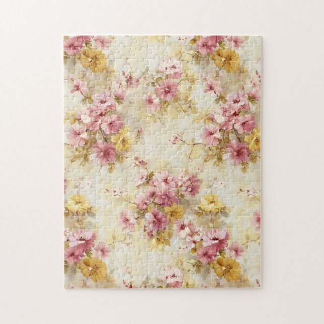 Vintage-Wasserfarben-Blumenmuster (Vertikal)