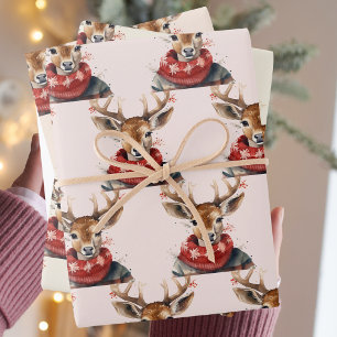 Vintage Wasserfarben Frohe Weihnachten Geschenkpapier Set