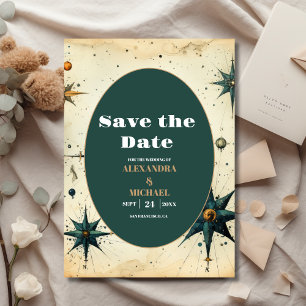Vintage-Wasserfarben-Himmelhochzeit Save The Date
