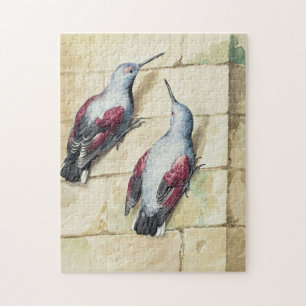 Vintage-Wasserfarbenkunst eines roten und grauen V