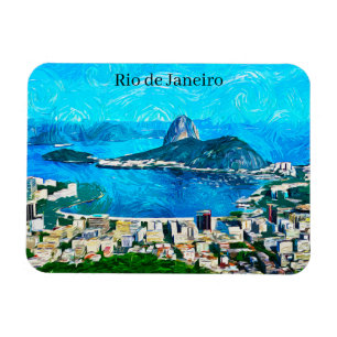 Vintage-Wasserfarbenmalerei von Rio de Janeiro Magnet