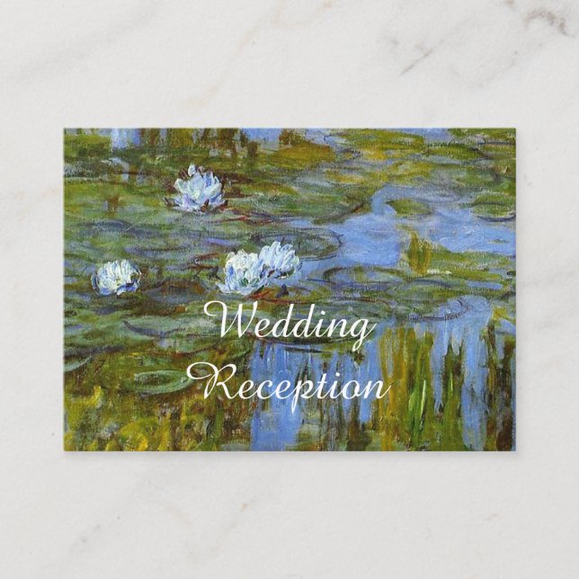 Vintage Wasserlilie Hochzeitsempfang Begleitkarte (Vorderseite)