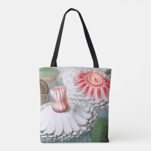 Vintage Wasserlilien Blume im Garten Tasche