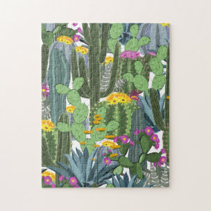 Vintage Watercolor Cactus and Cacti Flowers