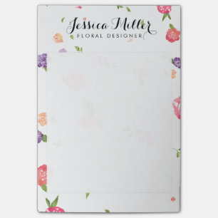 Vintage Watercolor Florals Craft Designer II Post-it Klebezettel
