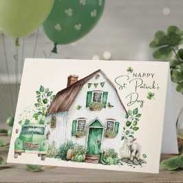 Vintage Watercolor Happy St. Patrick's Day Card Karte
