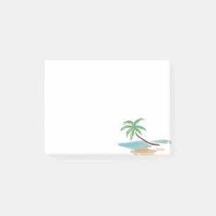 Vintage Watercolor-Sommer-Ozean-Palmen Post-it Klebezettel