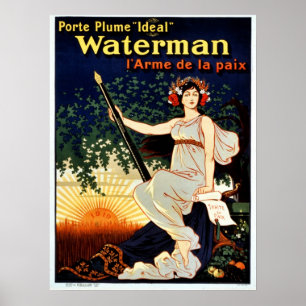 Vintage Watermanfüllfederhalterwerbung Poster