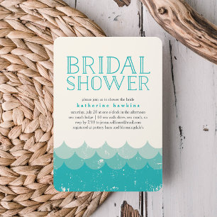 Vintage Waves Beach Bridal Shower Invitation Einladung