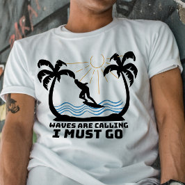 Vintage Waves rufen, muss Surfpalme gehen T-Shirt