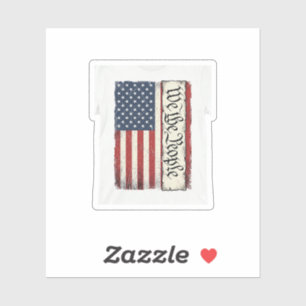 Vintage We the People Flag Patriotes Shirt Design_ Aufkleber