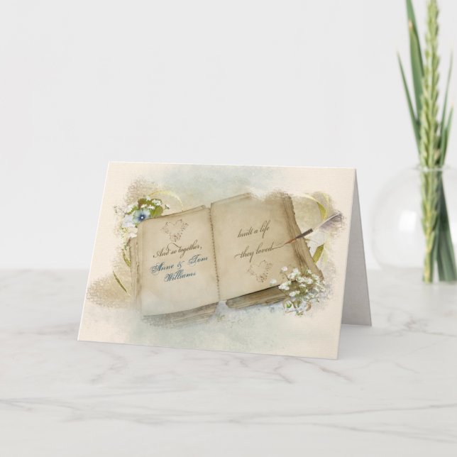 Vintage Wedding Album Glückwunsch Karte (Vorderseite)