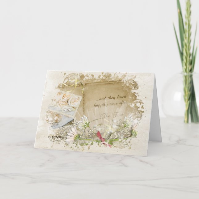 Vintage Wedding Album Glückwunsch Karte (Vorderseite)