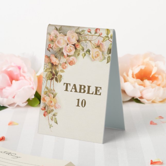 Vintage Wedding Antique Rosa Blume Tischaufsteller (In Situ (Hochzeit))