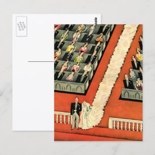 Vintage Wedding, Art Deco Bridge und Groom neu ver Postkarte
